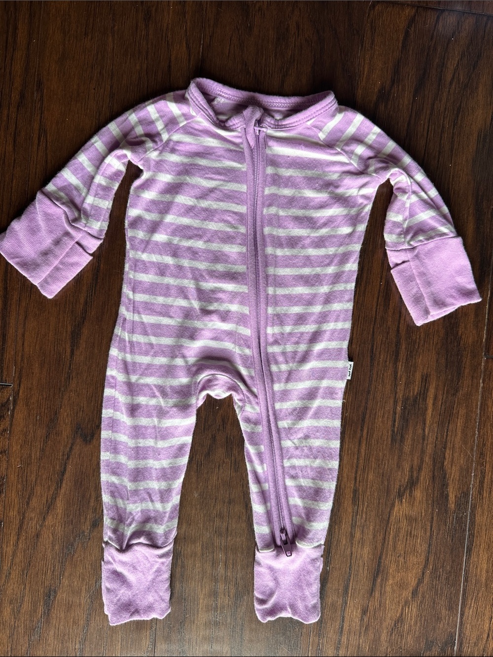 Little Sleepies Striped Lavender  Zipper sleeper